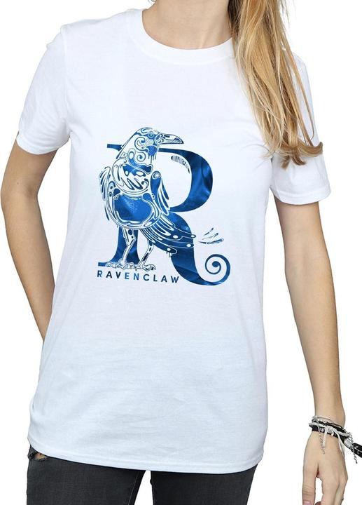 Actual product image Womens/Ladies Ravenclaw Raven Cotton Boyfriend T-Shirt (XL)