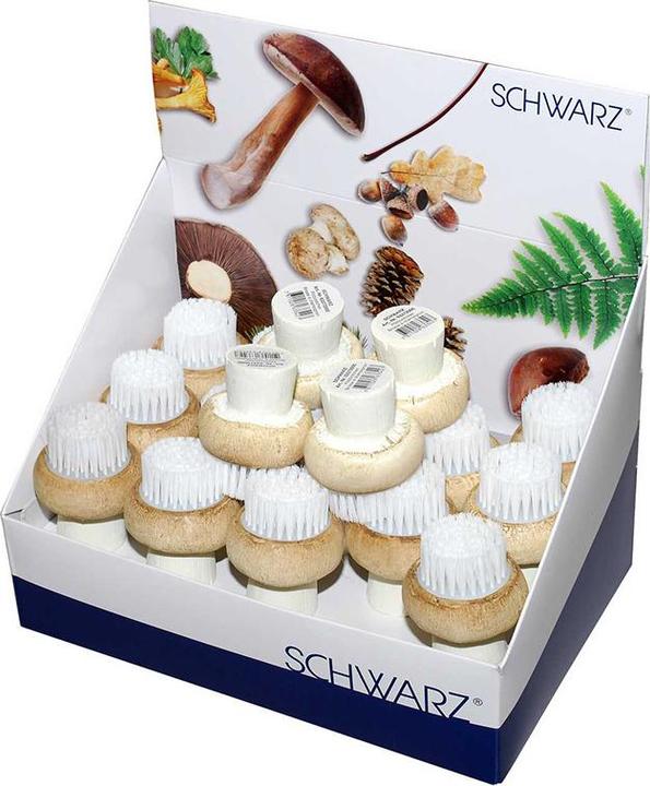 Schwarz Kitchen Display 18 Brosses à champignon Polystone - 4.5 cm