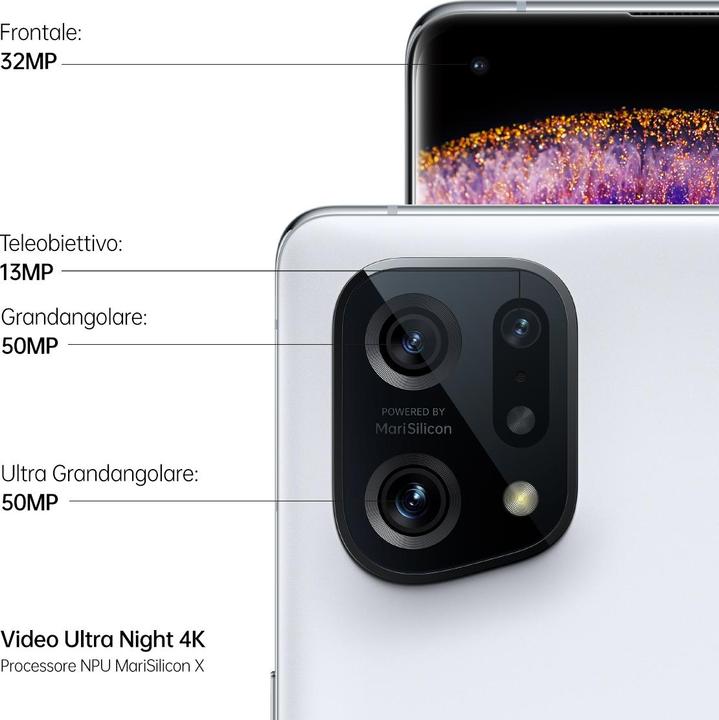 Image du produit OPPO Find X5 (256 Go, Blanc, 6.55", SIM + eSIM, 5G)