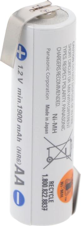 Actual product image Panasonic Akku Eneloop BK-3MCC Mignon AA mit Lötfahne in Z-Form (1 pcs., AA, 1900 mAh, Battery + charger)
