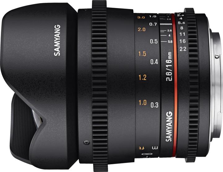 Actual product image Samyang 16mm T2.6 VDSLR Fuji X (Fujifilm X, full size)