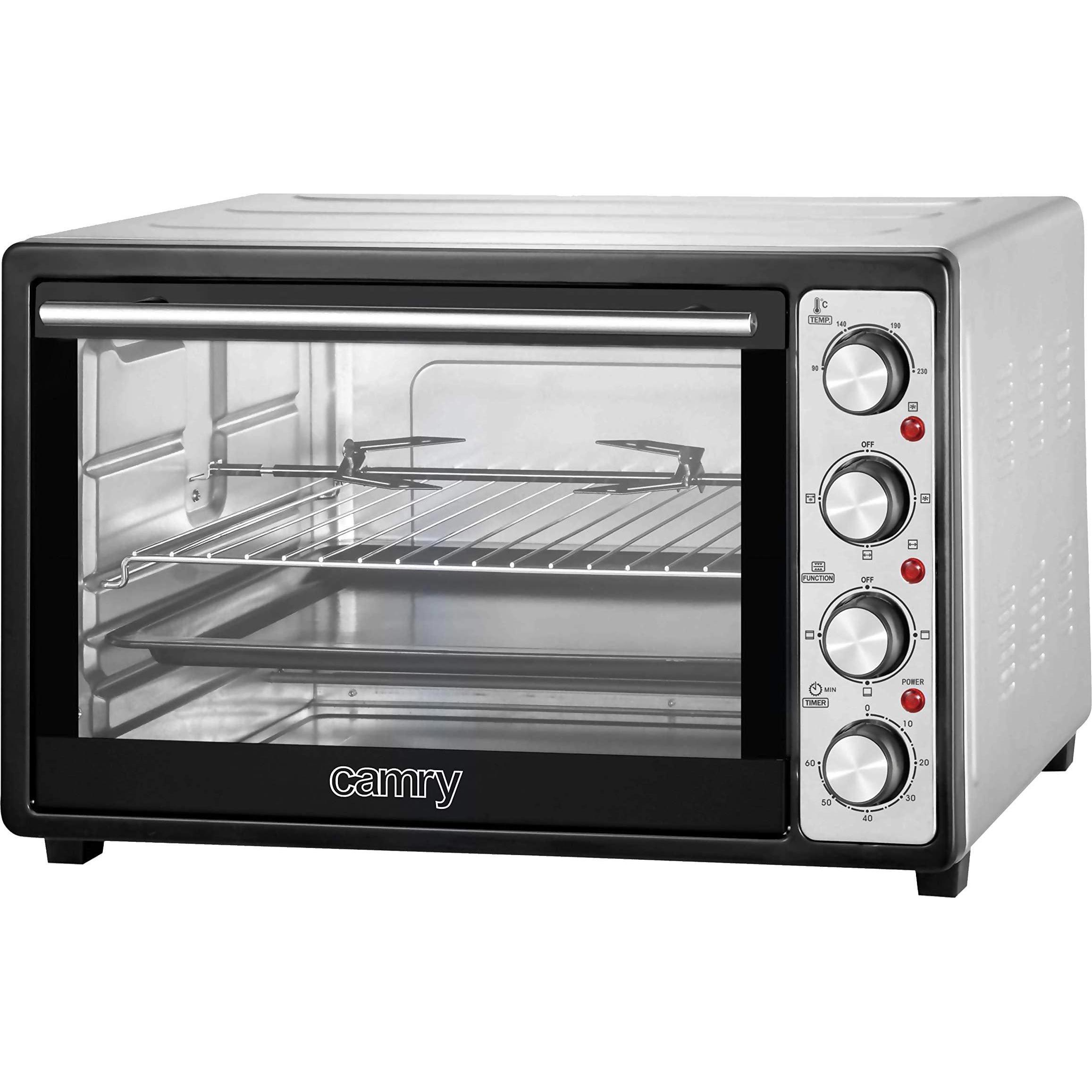 Camry CR 111 Backofen, Satinierter Stahl, Kleinbackofen, Silber, Schwarz