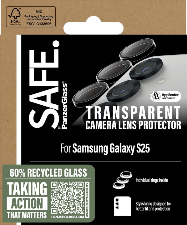 Actual product image PanzerGlass Safe. (1 Piece, Samsung Galaxy S25)