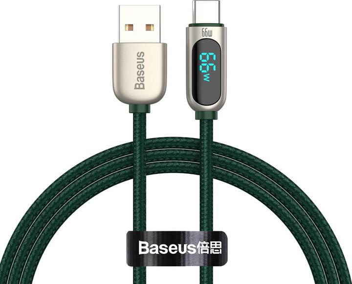 Actual product image Baseus Display Cable USB to Type-C, 66W, 1m (green) (1 m, USB 3.2 Gen 1, 66 W)
