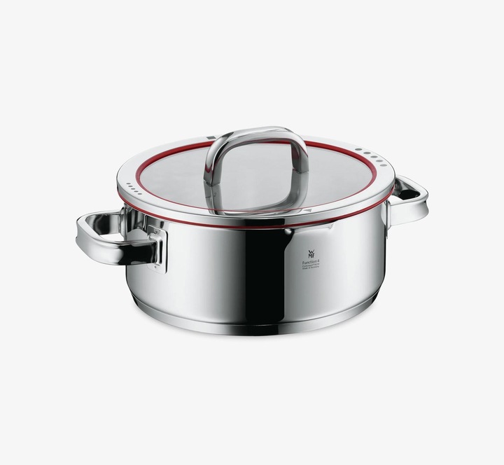 Produktbild WMF Kochtopf Bratentopf Induktion 20cm Glasdeckel 2,5l Function4 Edelstahl (20 cm, Bräter + Schmortopf, Edelstahl)