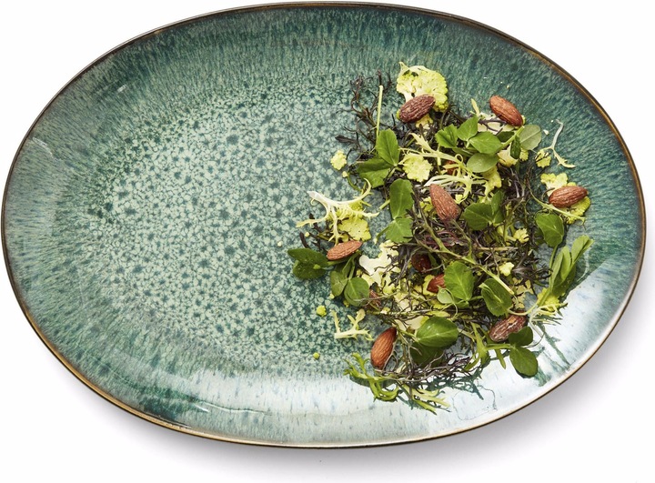 Image du produit Bitz Assiette de service 36 x 25 cm Noir Vert foncé