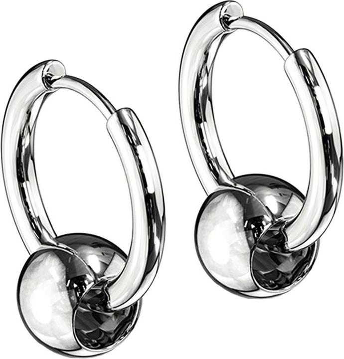 Immagine prodotto Star Piercing Orecchino d'argento con ciondolo a sfera (senza ottone, Acciaio chirurgico 316L)