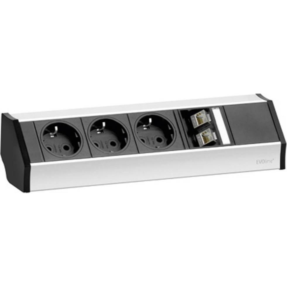 Schulte, Steckdosenleiste, ELEKTROTECHNIK EVOLINE V-DOCK DATA SMALL (93600023) (3 x, CEE 7/3, 3 m)