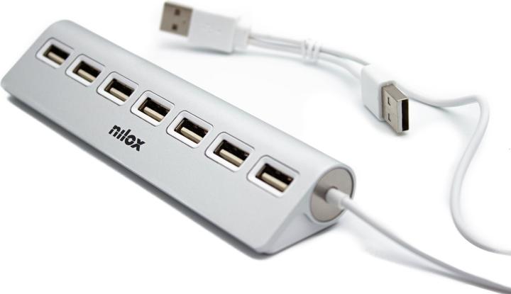 Image du produit Nilox HUB 7 PORTS 2.0 NXHU7ALU2 ALUMINIUM (USB-A, 7 Ports)