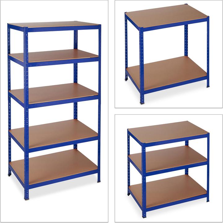 Actual product image Relaxdays Heavy-duty Shelving Unit Blue