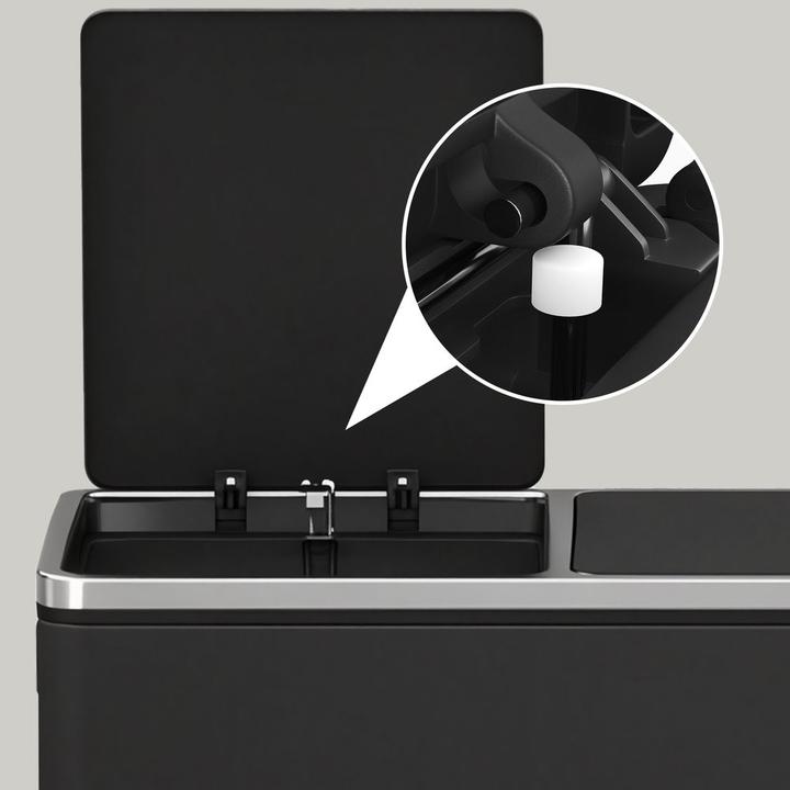 Immagine prodotto Songmics Treteimer 2 x 30 L, Schwarz, Fassungsvermögen: 60 (60 l)