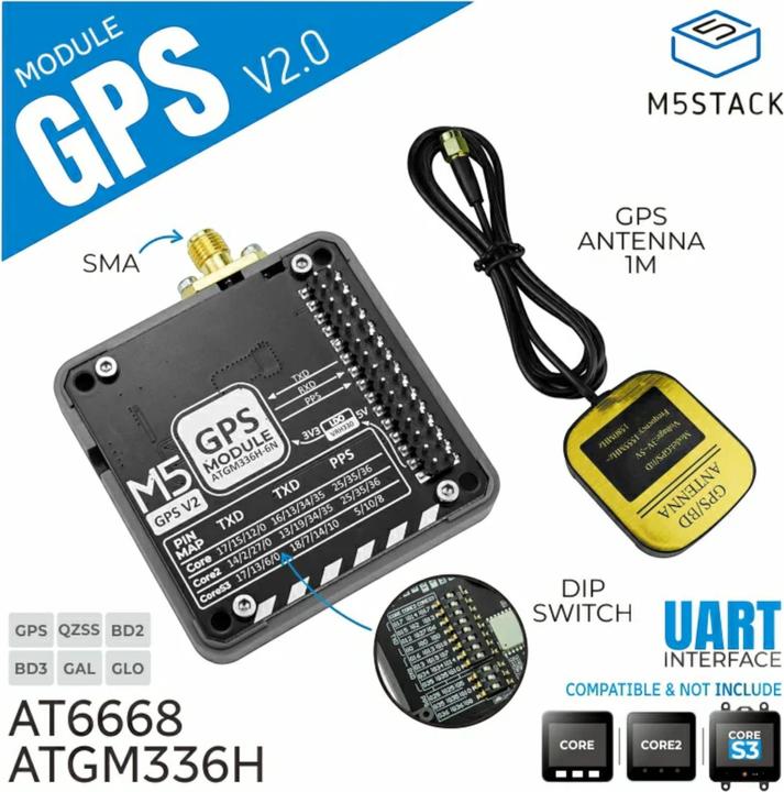 Produktbild M5Stack GPS v2.0 Module AT6668 mit externer Antenne