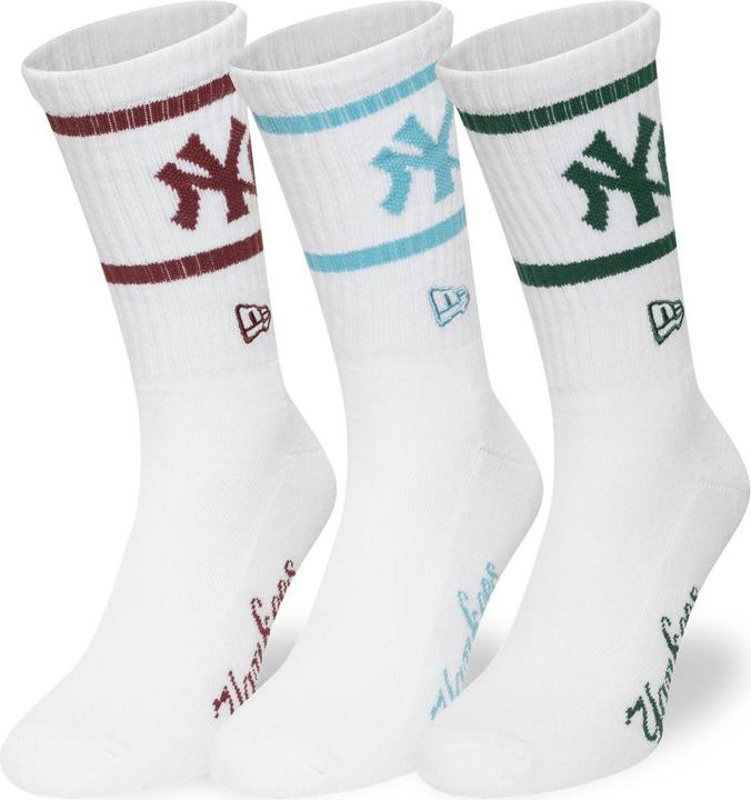 Actual product image New Era Unisex Socks New York Yankees 3er Pack weiss - 35-38 (pack of 3, 35 - 38)