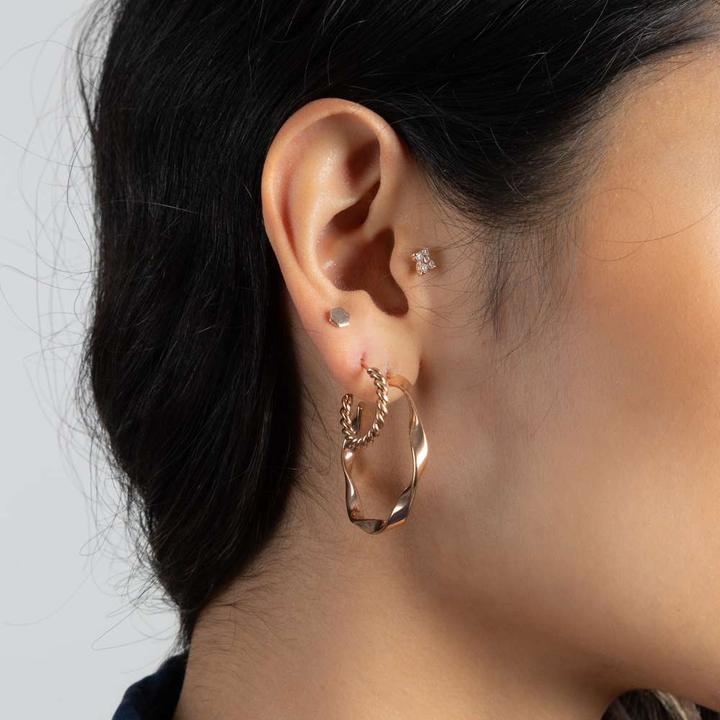 Image du produit Bijouteria Piercing d'oreille (Acier inoxydable, Argent 925, Revêtement PVD, Zircone)