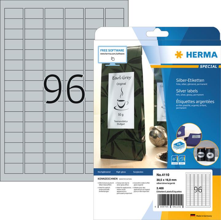 Actual product image HERMA Weatherproof coloured labels A4