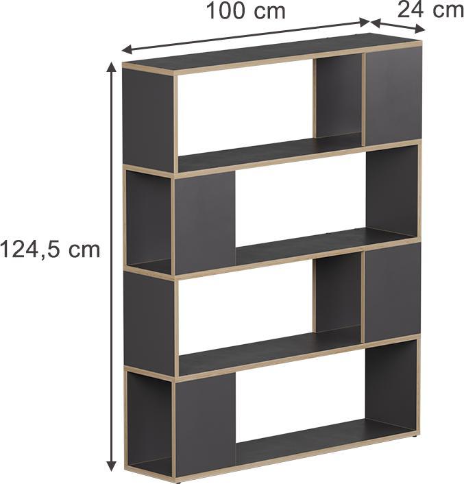 Actual product image Vicco Raumteiler Eneos, Anthrazit/Eiche, 100 x 124.5 cm