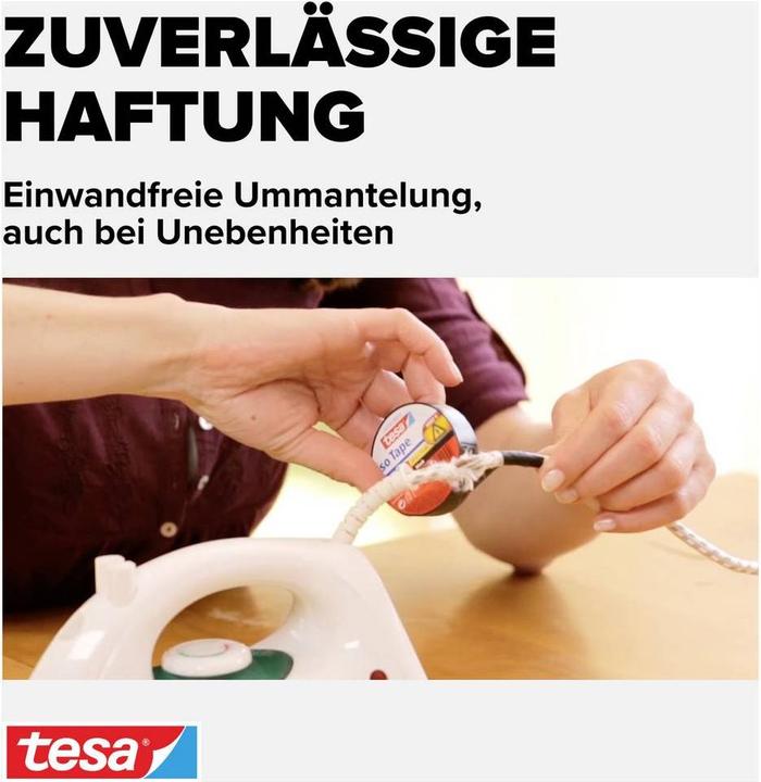 Image du produit tesa 5x ruban électrique, ruban adhésif résistant à la chaleur pour isoler, réparer & regrouper, pack de (15 mm)