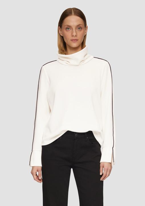 Produktbild s.Oliver Sweatshirt Sweatshirt mit Kontrast-Details und geschlitztem Ärmelsaum (38)