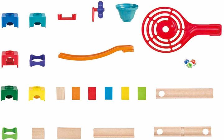Actual product image Hape Fast marble run with dominoes