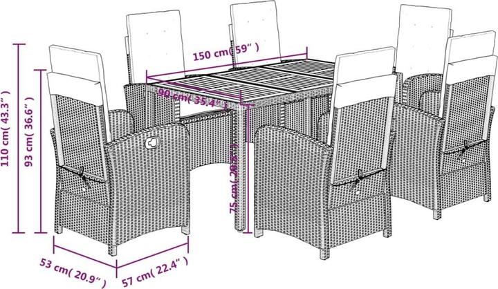 Produktbild vidaXL Garten Essgruppe