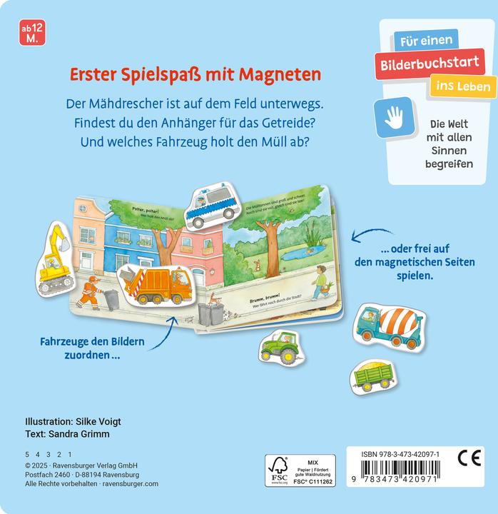 Actual product image Ravensburger My first magnetic book: What goes where? Vehicles - Magnet playbook from 12 months, children's book (German)