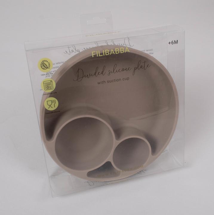 Produktbild Filibabba Esslernteller aus Silikon - Warm Grey