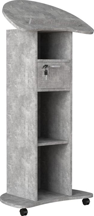 Immagine prodotto VCM Scrivania in piedi in legno Leggio Tavolo mobile in piedi Ruote rotanti Cassetto Redola (56 x 37 x 110 cm)