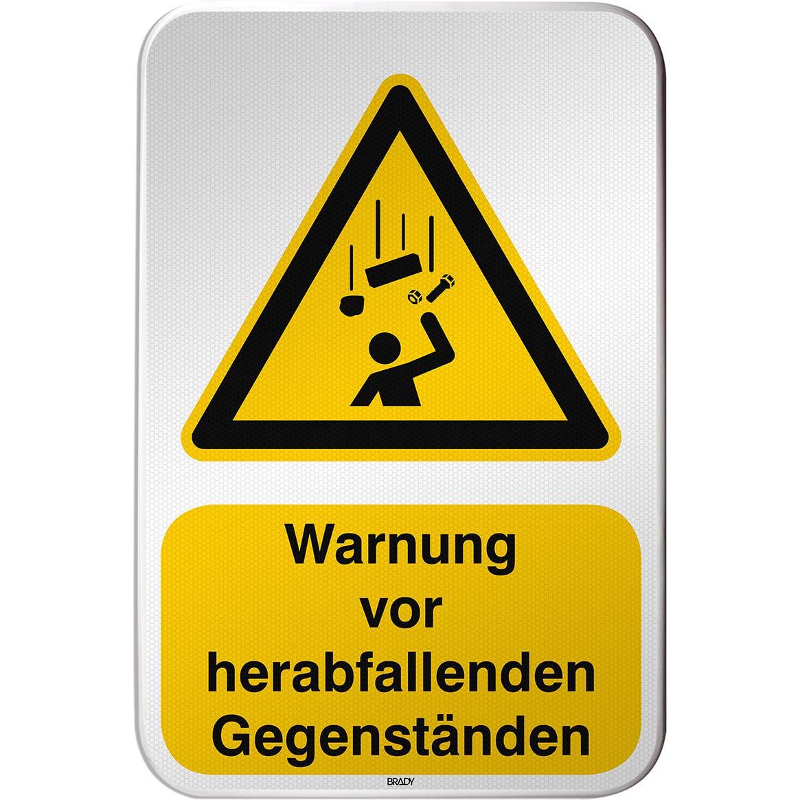 Brady W/W035/DE396/RFLBD-400X600-1, ISO Sicherheitsschild - Warnung vor herabfallenden Gegenstände (306274)