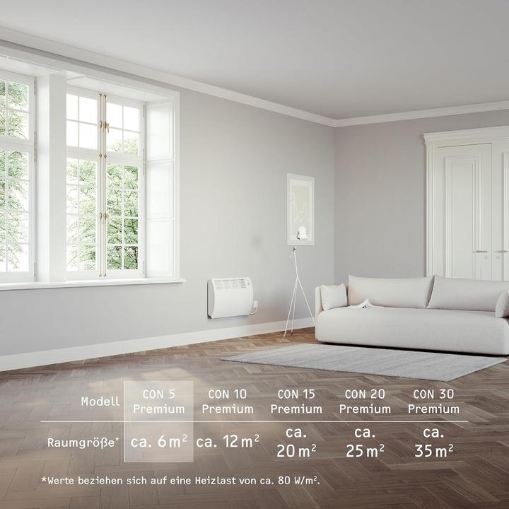 Image du produit Stiebel Eltron CON 5 Premium, convecteur mural de 0,5 kW pour environ 6 m², certifié VDE (500 W)