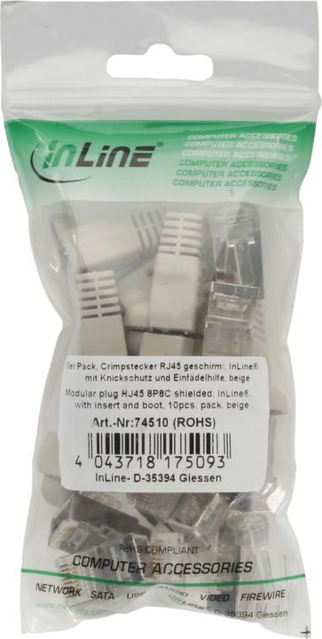 Produktbild InLine Crimpstecker RJ45 geschirmt (S/STP, CAT5, 2 m)