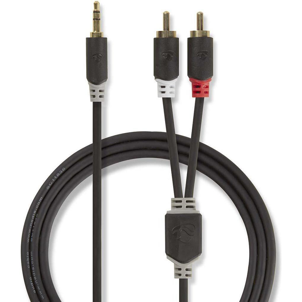 Thumbnail - Nedis Audiokabel Stereo Mach oder 3,5 mm - 2 x Cinchstecker (1 m, 3.5mm Klinke (AUX)), Audio Kabel
