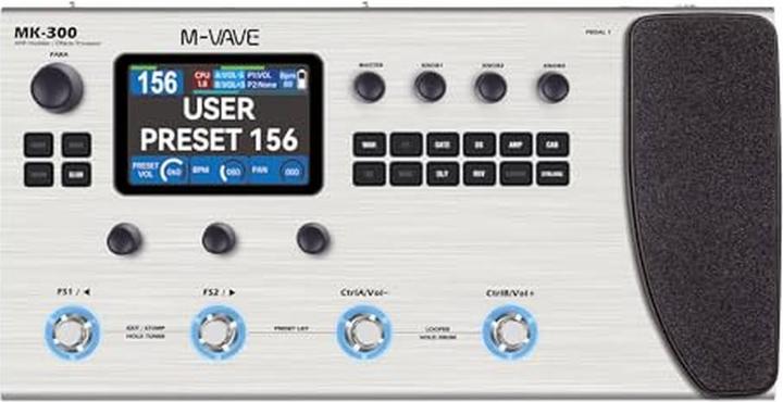Produktbild M-Vave Multieffektprozessor für Gitarre und Bass mit 320 Effekten, 120 Verstärkern, Looper und Drumcomputer
