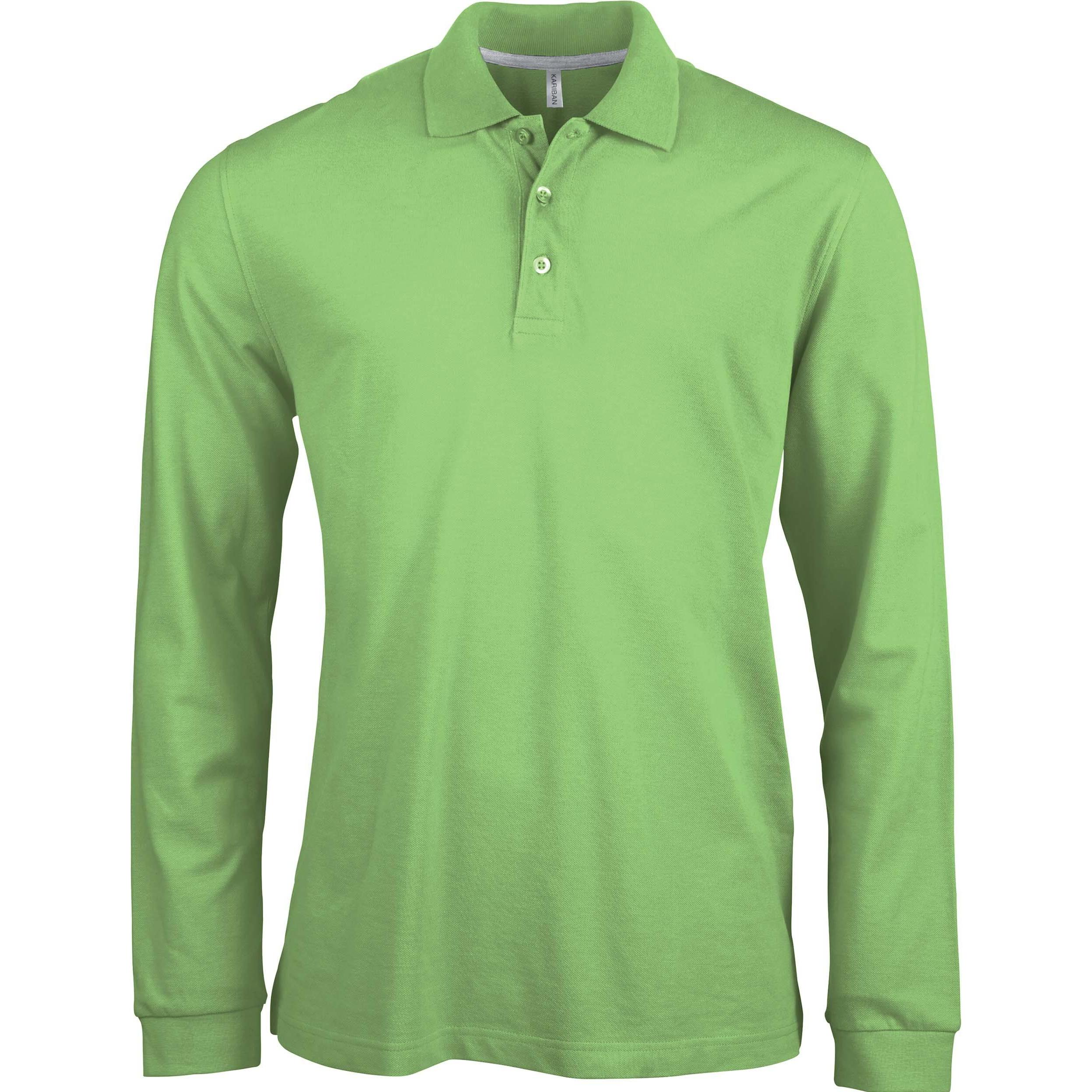 Kariban, Herren, Shirt, Langärmeliges Polo-Shirt, Grün, (XL)