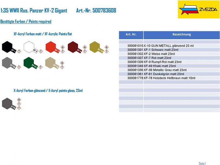 Actual product image Carson 1:35 WWII Rus. Tank KV-2 Giant
