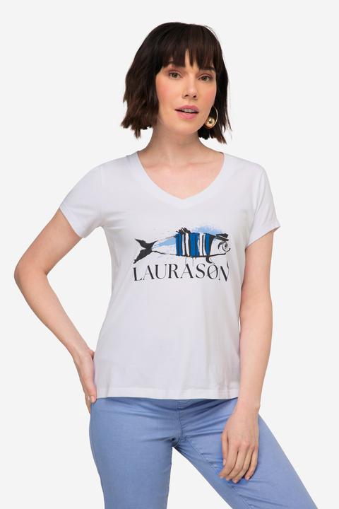 Produktbild Laurasøn T-Shirt, Fisch Motiv, V-Ausschnitt, Halbarm (XL)
