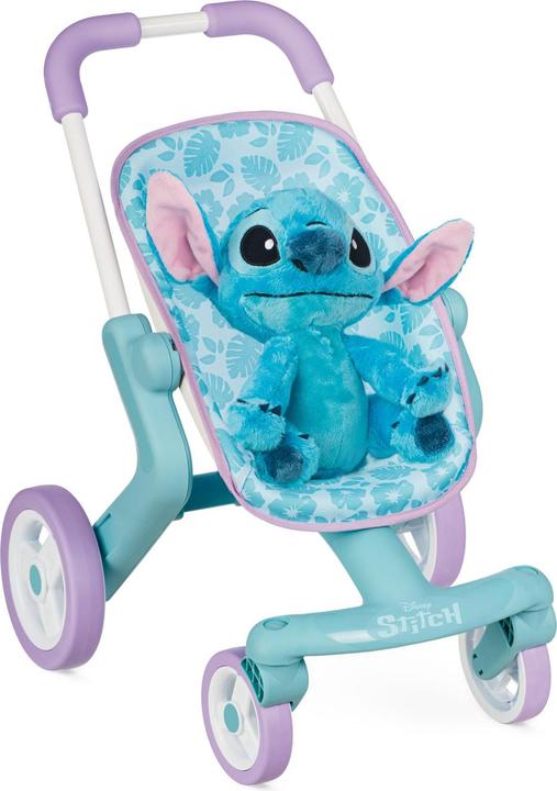 Smoby Poussette de poupée Stitch + peluche
