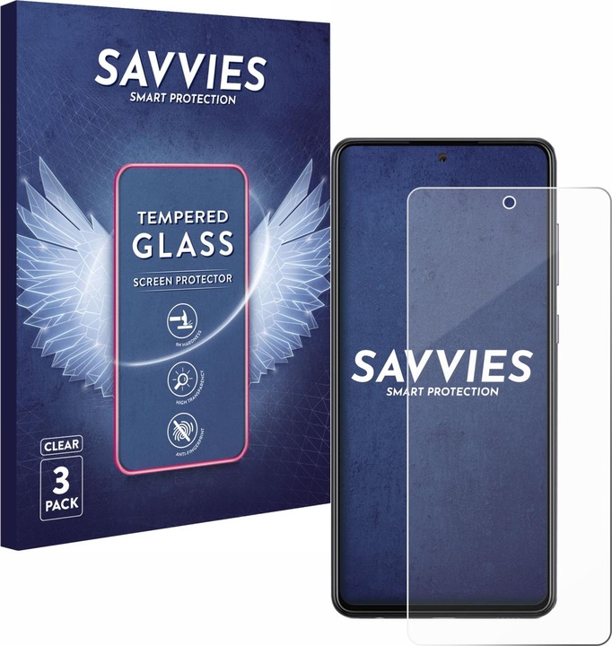 Produktbild Savvies Panzerglas Hartglas Displayschutz (3 Stück, Samsung Galaxy A72)