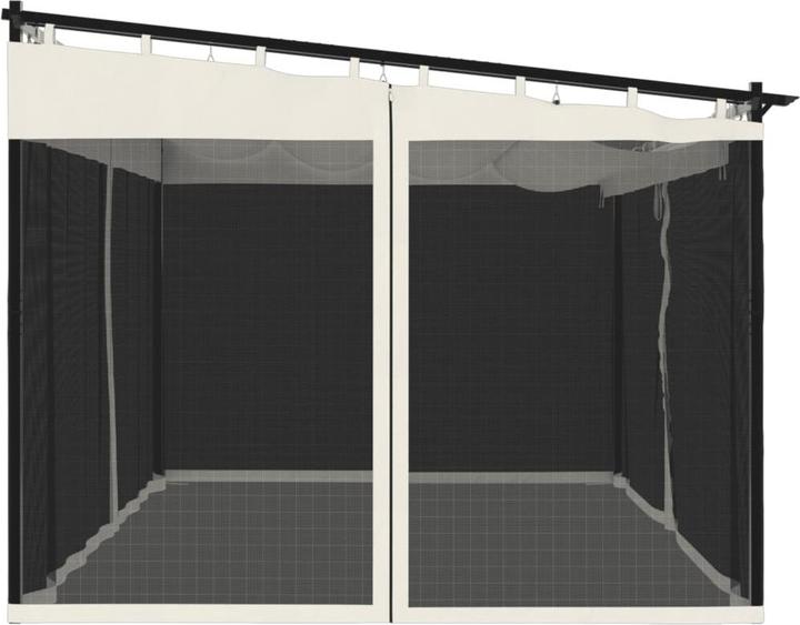 Produktbild vidaXL Gartenpavillon mit Ausziehbarem Dach Creme 3x3 m Stahl Pavillon (295.50 cm, 295.50 cm)