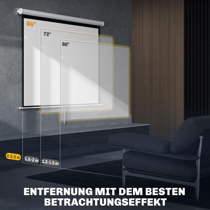 Produktbild Homcom Beamer Leinwand Kunststoff, Metall Weiss (84", 4:3)