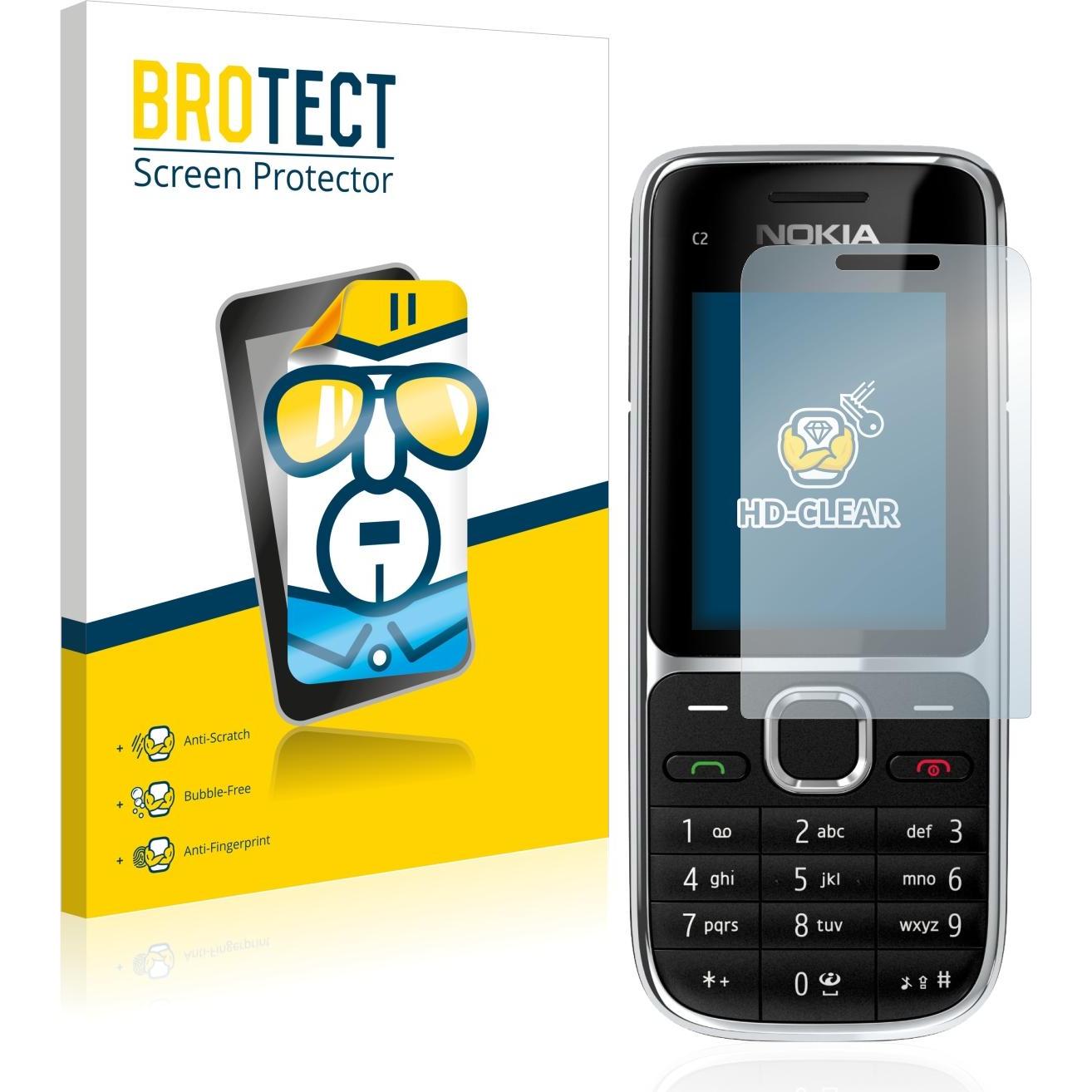 BROTECT Schutzfolie Displayschutz Klar (2 Stück, Nokia X2-01), Smartphone Schutzfolie, Transparent