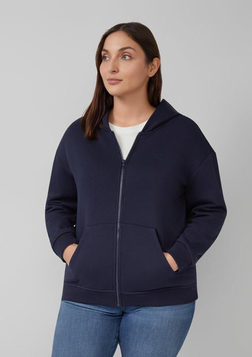 Produktbild s.Oliver Sweatshirt Jacke Angeraute Sweatshirtjacke mit Stickerei (48)