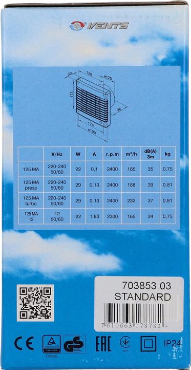 Produktbild Suprex Wandventilator mit Verschlussklappen 22W
