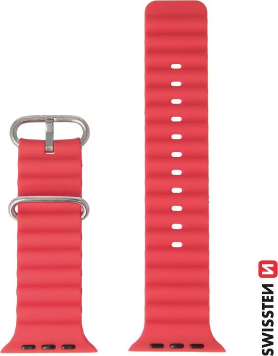 Swissten Silicone Band for Apple Watch - Marine Straps 42/44/45/49 mm Red (Silicone)