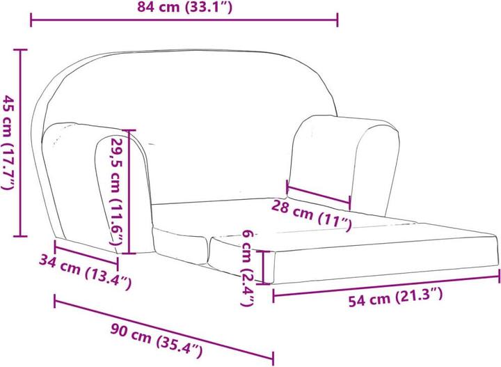 Immagine prodotto vidaXL Loungesessel (Divano per bambini, Poltrona per bambini)