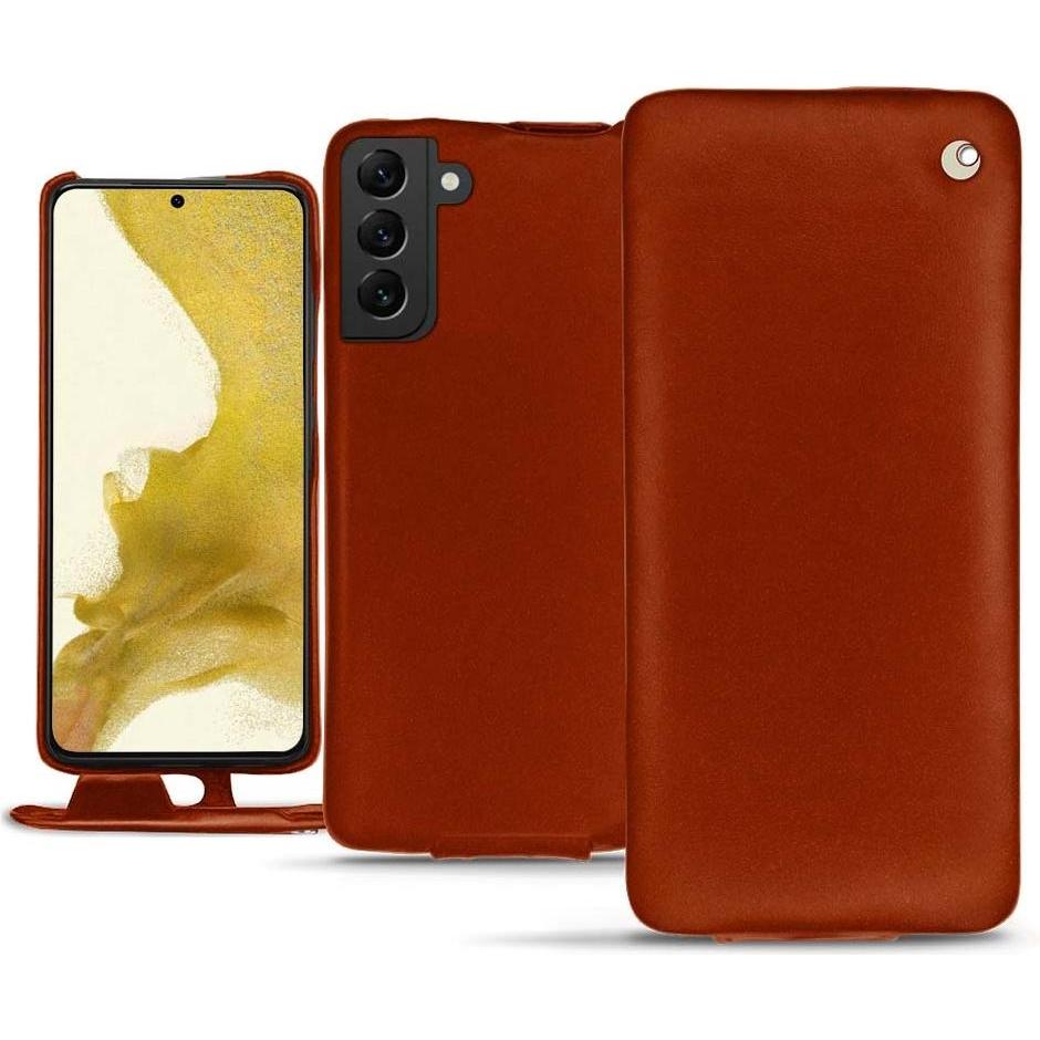 Noreve Lederschutzhülle vertikal (Samsung Galaxy S22), Smartphone Hülle, Orange