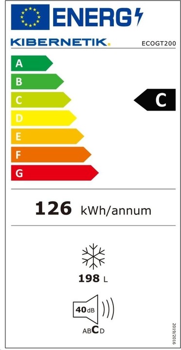Energie-Label Kibernetik Gefriertruhe ECOGT200 (Freistehend, 198 l)