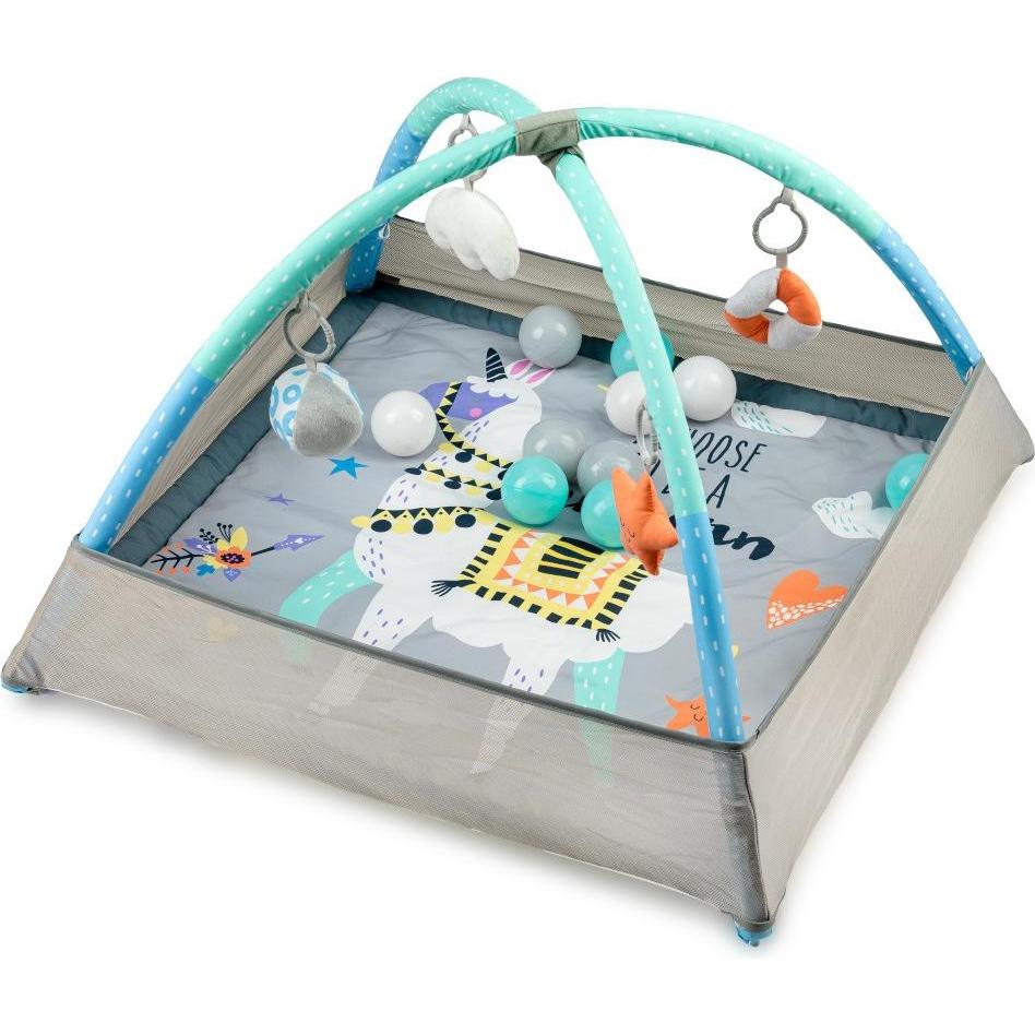 Momi Mehrfarbig Krabbeldecke + Spielbogen, Lamalove