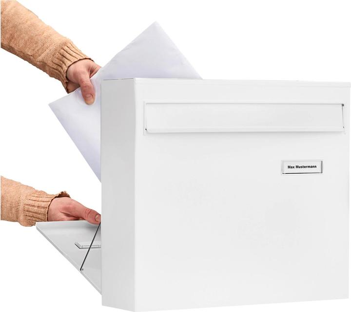 Image du produit Burg Wächter Boîte à lettres de clôture en acier peint par poudrage LxHxP 362/322/100 mm Potsdam blanc avec