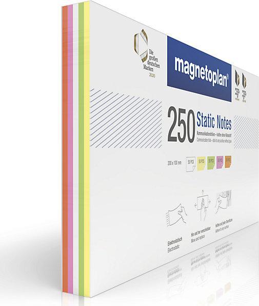 Produktbild Magnetoplan Haftnotiz Static Notes, 200x100 mm, 250 Stück sortiert