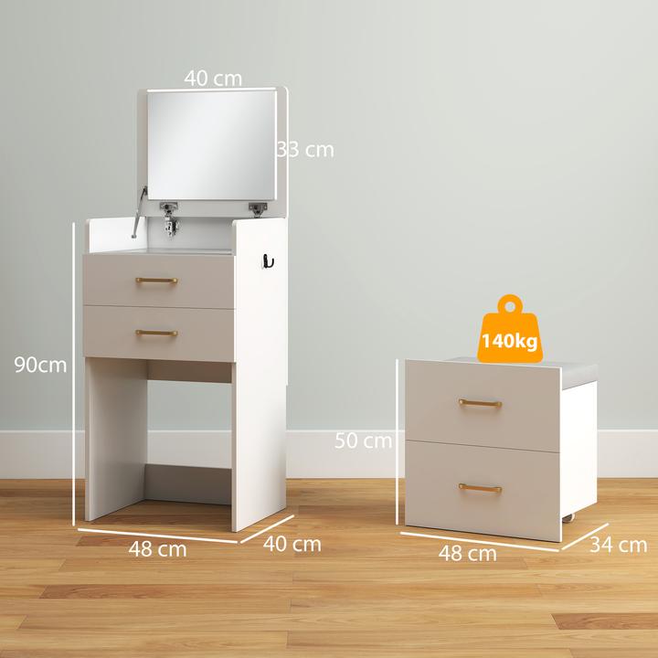 Produktbild Homcom Schminktisch (48 x 40 x 90 cm)